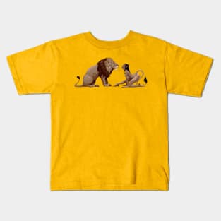 Lion And Woman Kids T-Shirt